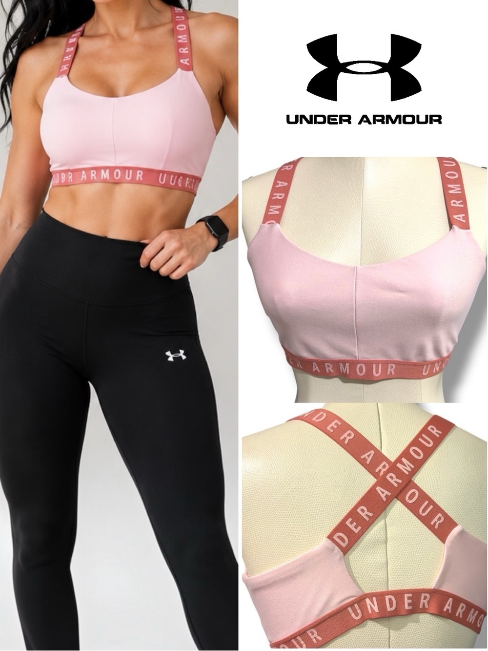 Under Armour | EUC Women's Light Pink Crop Sports Bra (size M)
